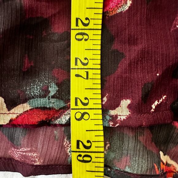 ABERCROMBIE FITCH Womens Dress SMALL Burgundy Floral Long Sleeve Mini Grunge - Picture 11 of 12